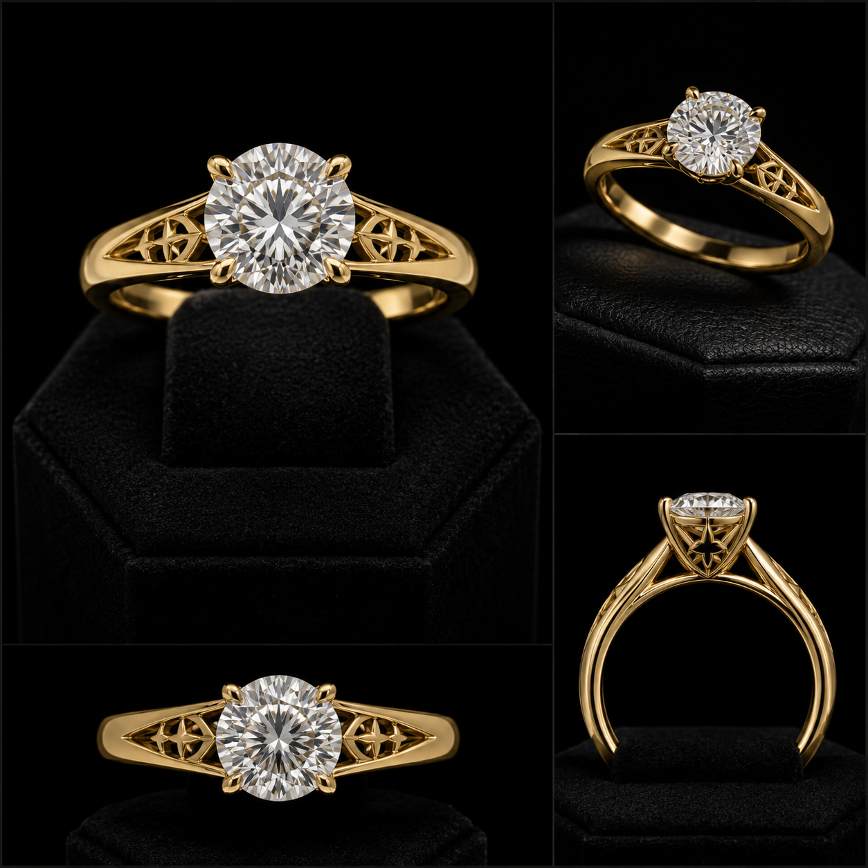 Polaris — Compass Round North-Star Solitaire — All views