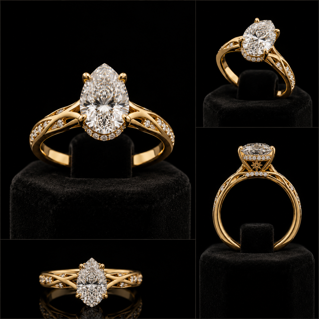 Lyra — Pear Hidden Halo Meteor Band — All views