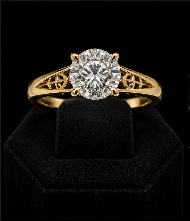 Polaris — Compass Round North-Star Solitaire — approved design render