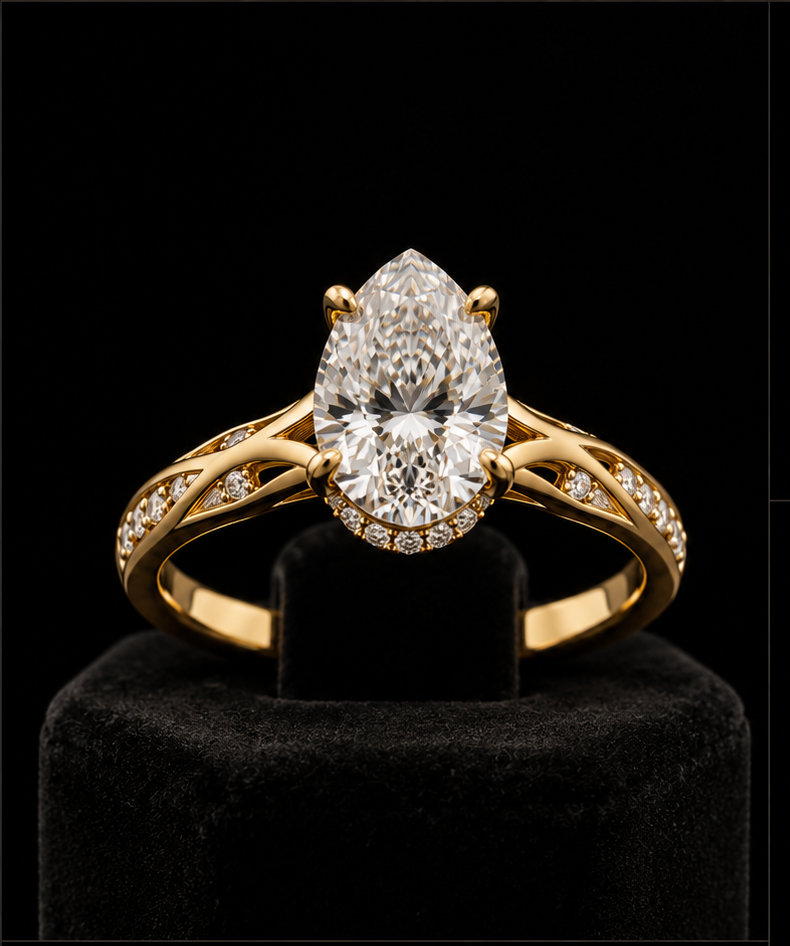 Lyra — Pear Hidden Halo Meteor Band — approved design render