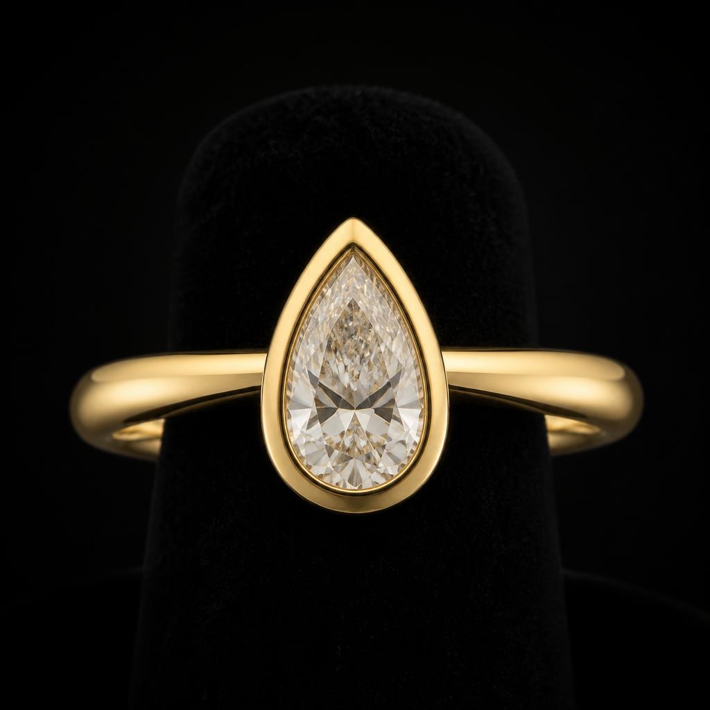 Celeste Pear Bezel — studio hero view