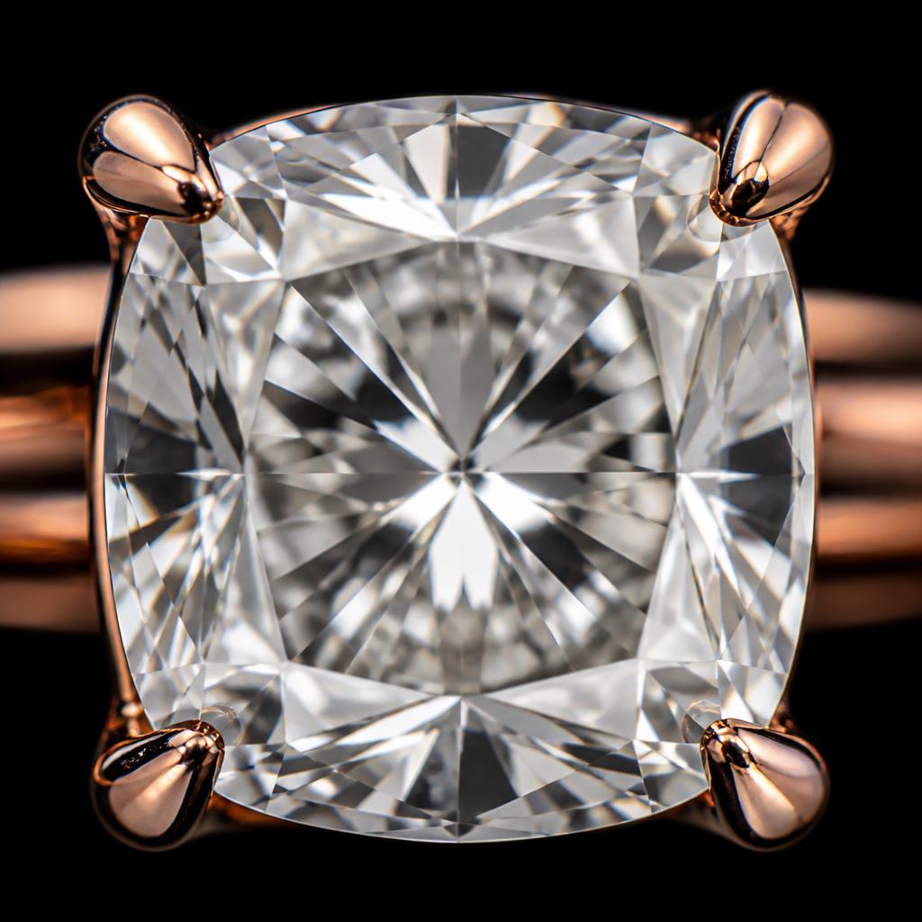Élan Cushion Solitaire — Macro view, 1.50ct / Cushion / 18ct Rose Gold / Solitaire