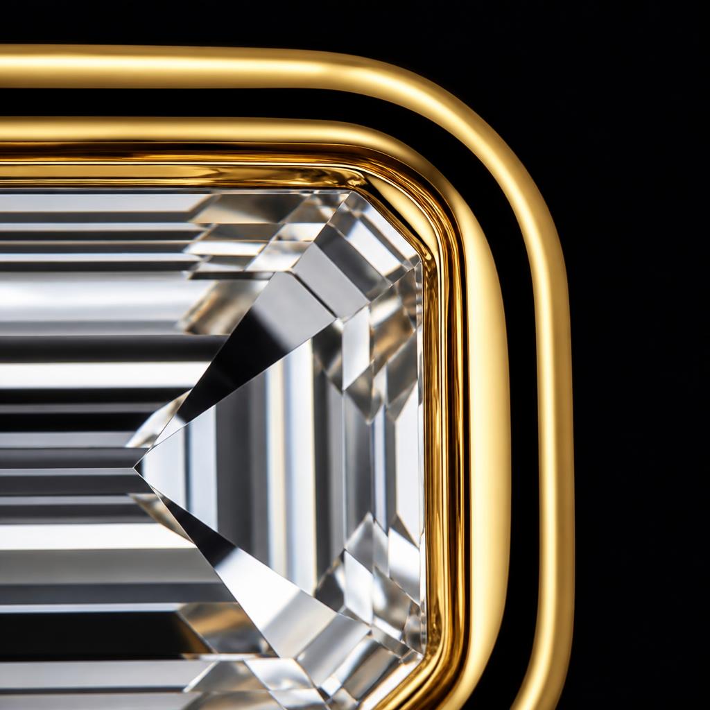 Arc Emerald East-West Bezel — Macro view, 1.50ct / Emerald / 18ct Yellow Gold / East-West Bezel