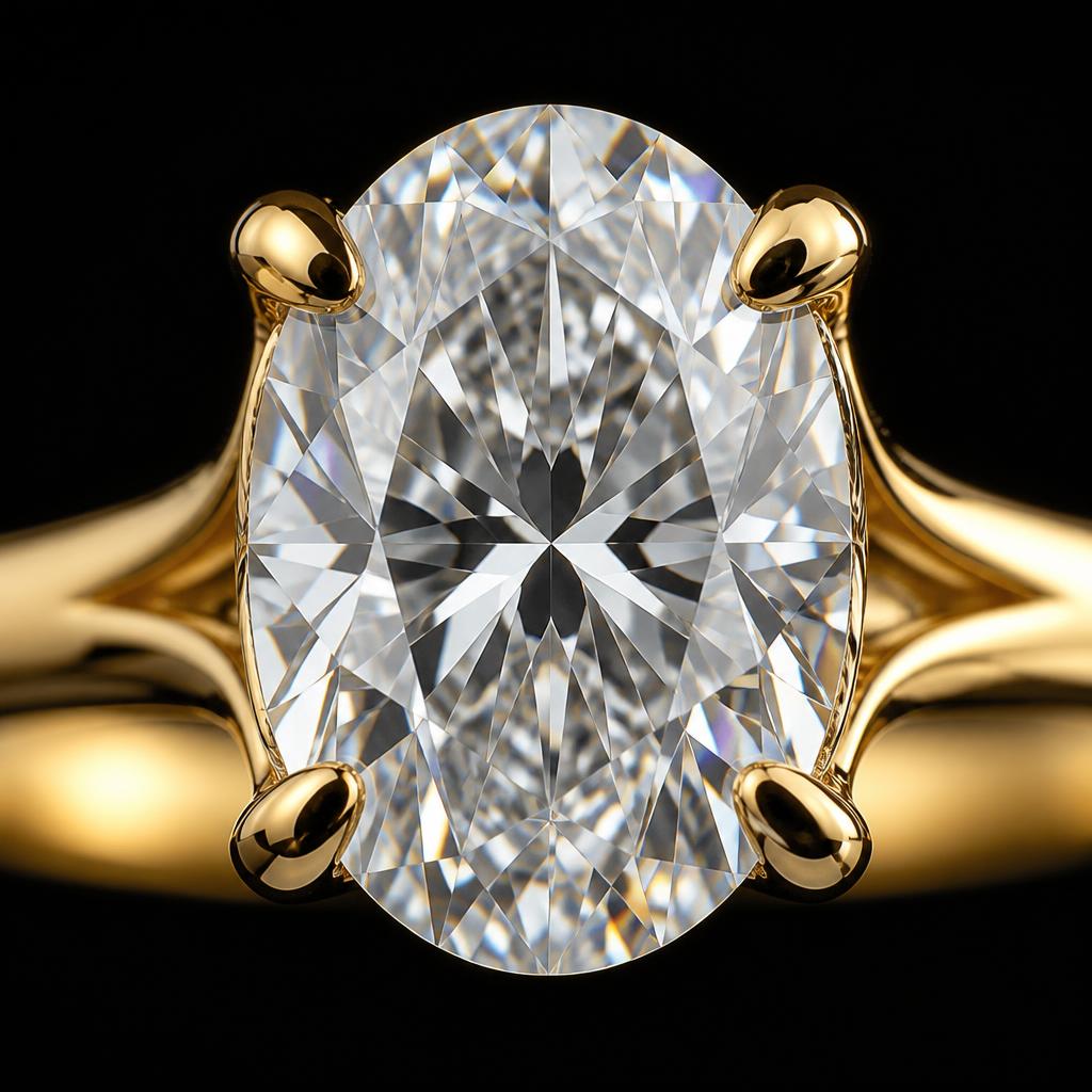 Astra Oval Solitaire — Macro view, 1.50ct / Oval / 18ct Yellow Gold / Cathedral Solitaire