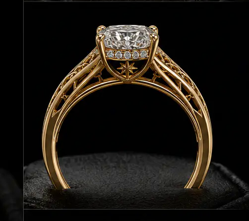 Cassiopeia — Cushion Celestial Split-Shank Halo — Profile