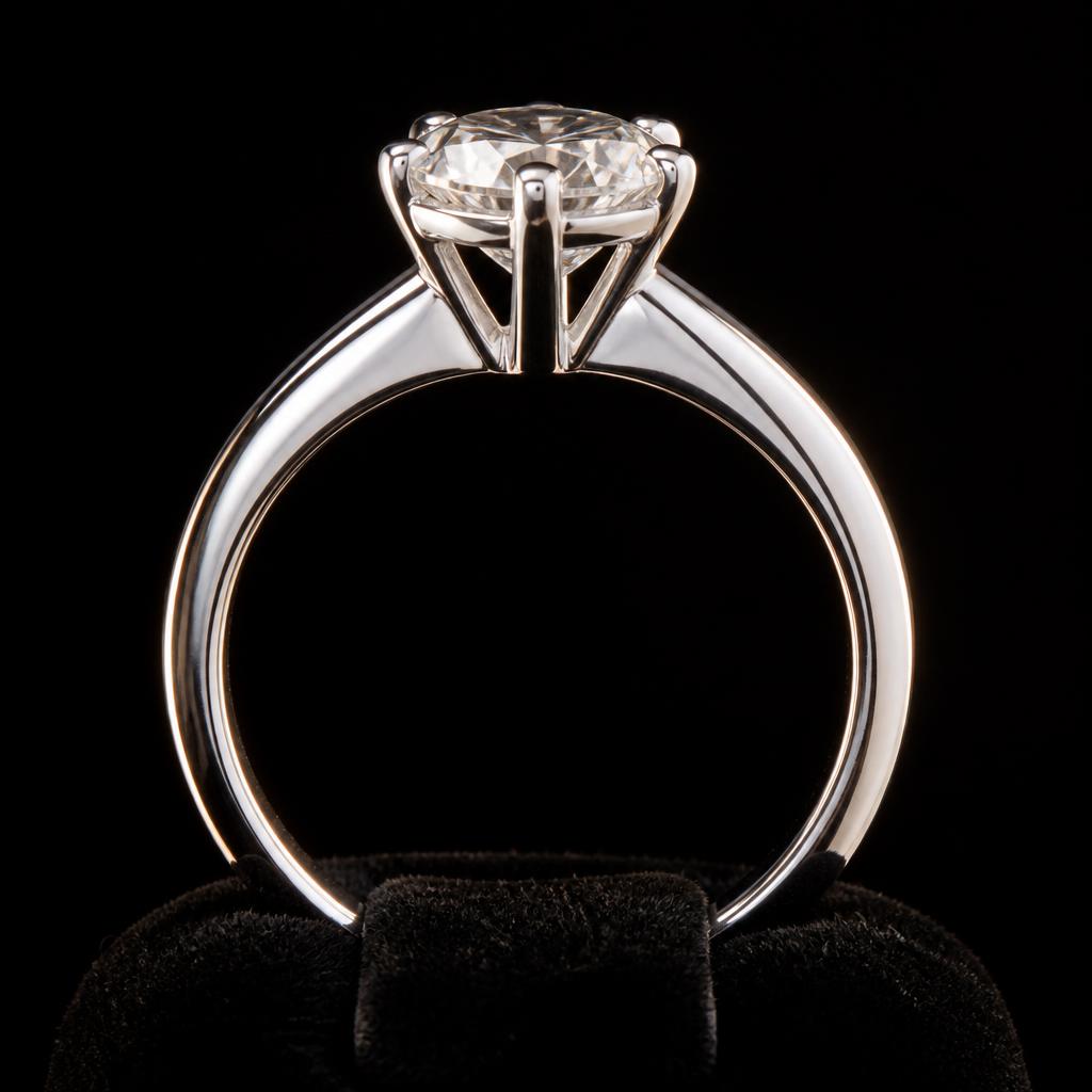 Solis Round Six-Prong — Profile view, 1.50ct / Round / Platinum 950 / Six-Prong Solitaire
