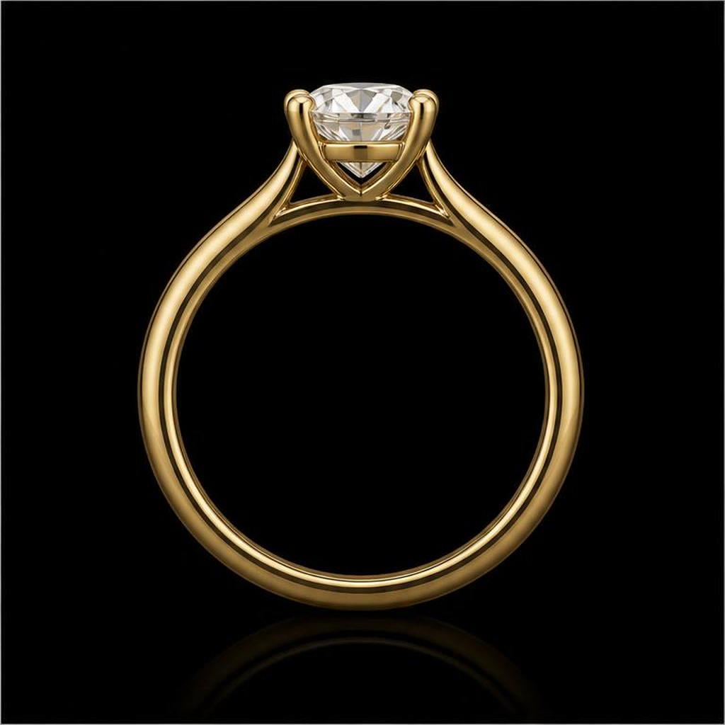 Meridian Round Solitaire — Profile view, 1.50ct / Round / 18ct Yellow Gold / Solitaire / Size M