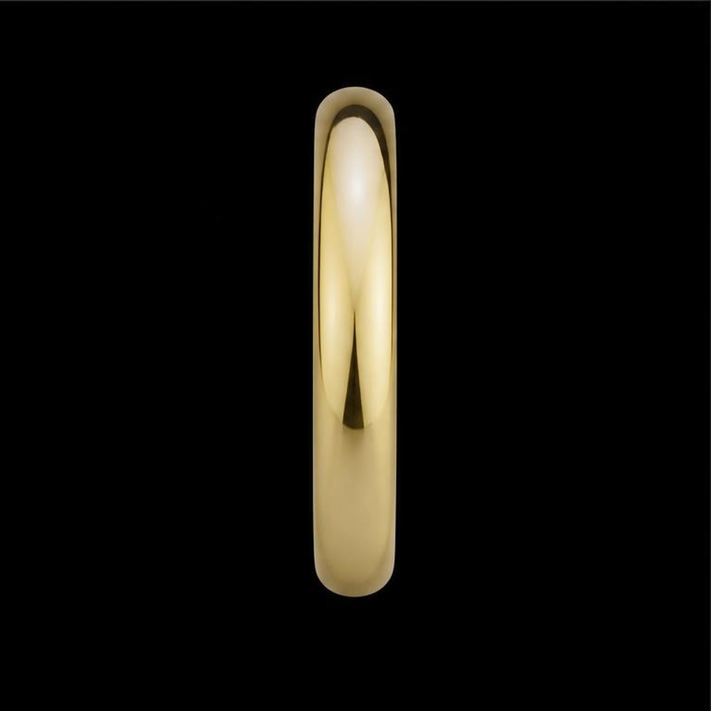 Meridian Court Wedding Band — Profile view, 0.00ct / Round / 18ct Yellow Gold / Court Band / Size M