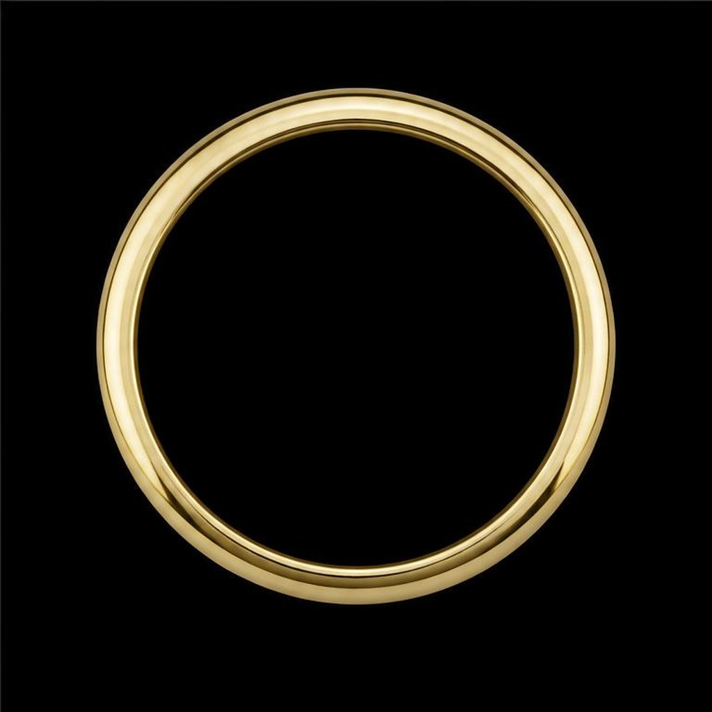 Meridian Court Wedding Band — Top view, 0.00ct / Round / 18ct Yellow Gold / Court Band / Size M