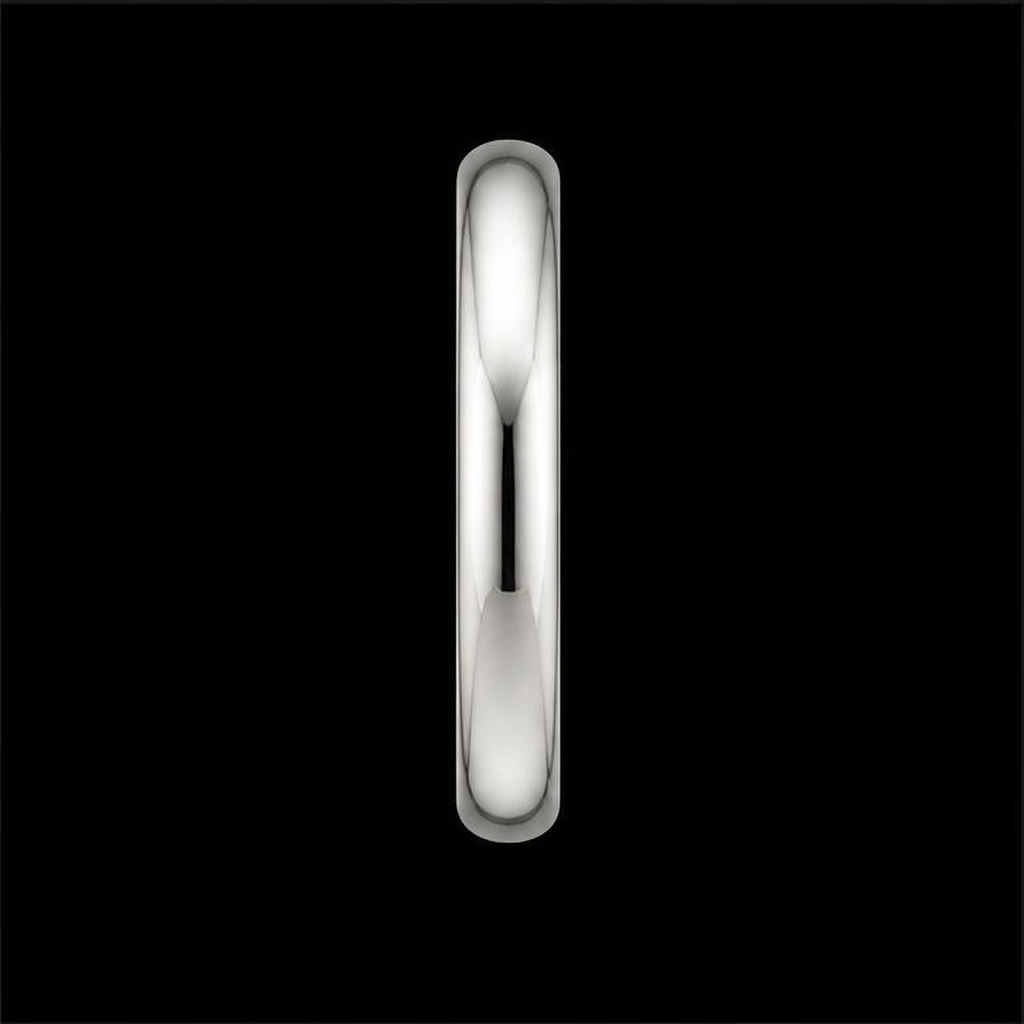 Meridian Slim Wedding Band — Profile view, 0.00ct / Round / 18ct White Gold / Court Band / Size M