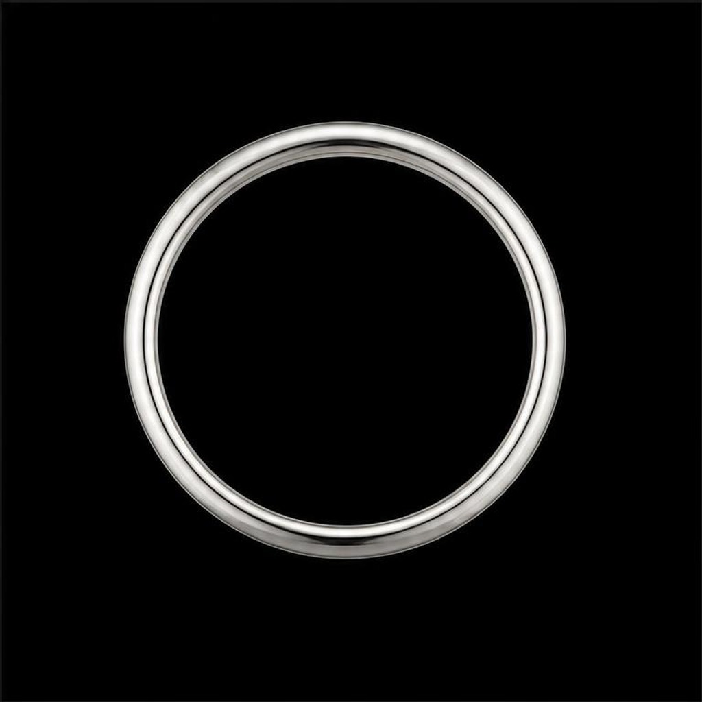 Meridian Slim Wedding Band — Top view, 0.00ct / Round / 18ct White Gold / Court Band / Size M