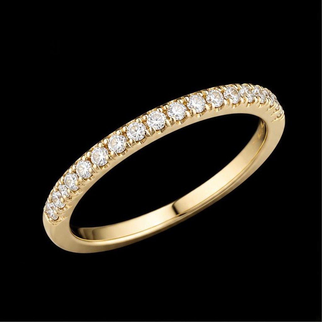 Meridian Pave Wedding Band — studio view