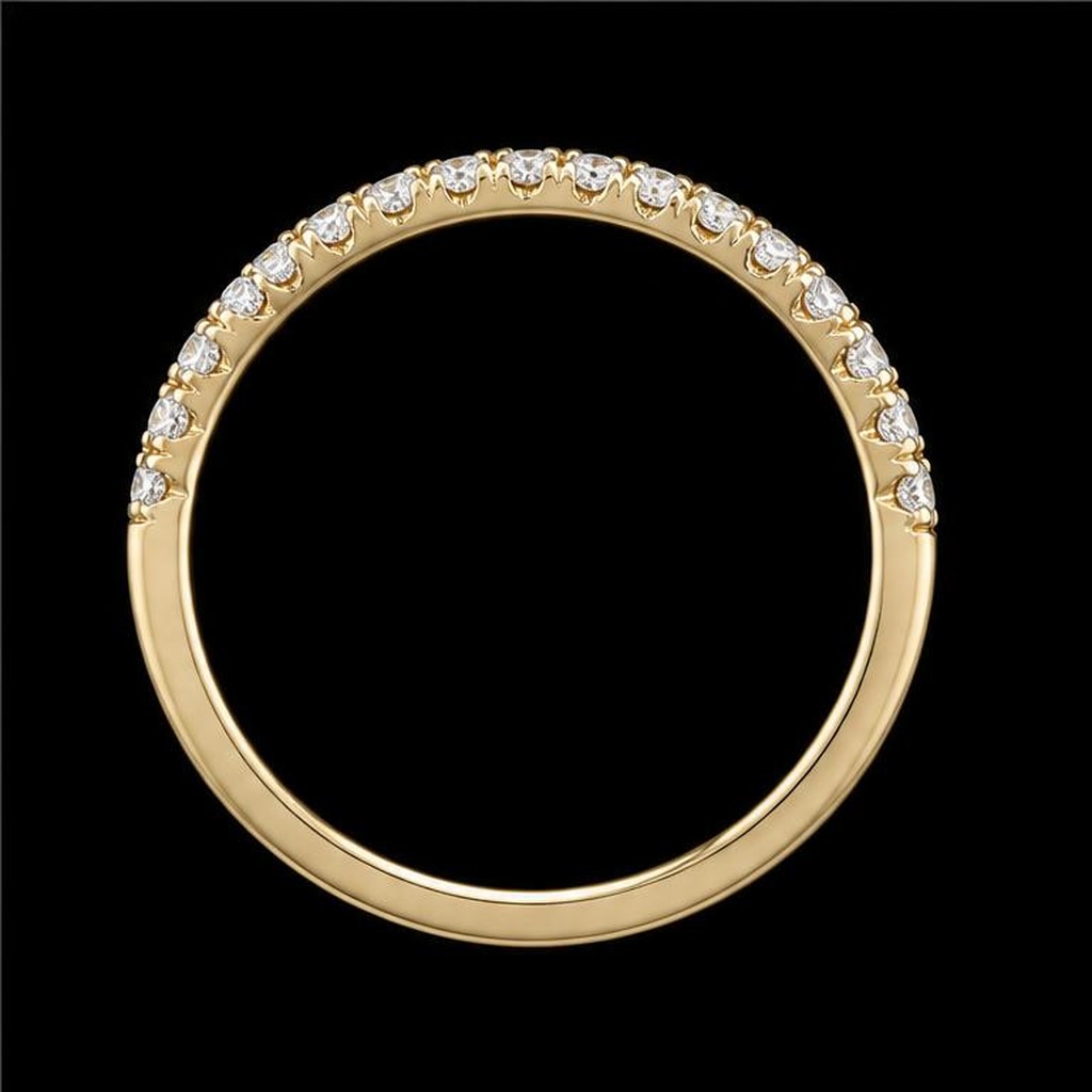 Meridian Pave Wedding Band — Top view, 0.25ct / Round / 18ct Yellow Gold / Pave Band / Size M