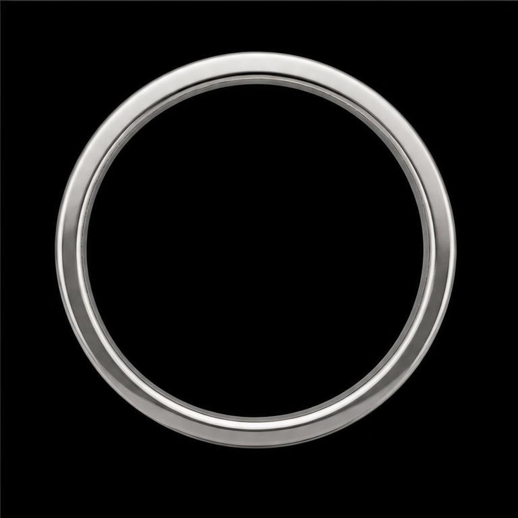 Meridian Flat Wedding Band — Top view, 0.00ct / Round / Platinum 950 / Flat Band / Size M