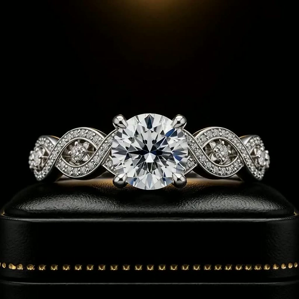 Aquarius Star Sign Engagement ring — rotating 360 view