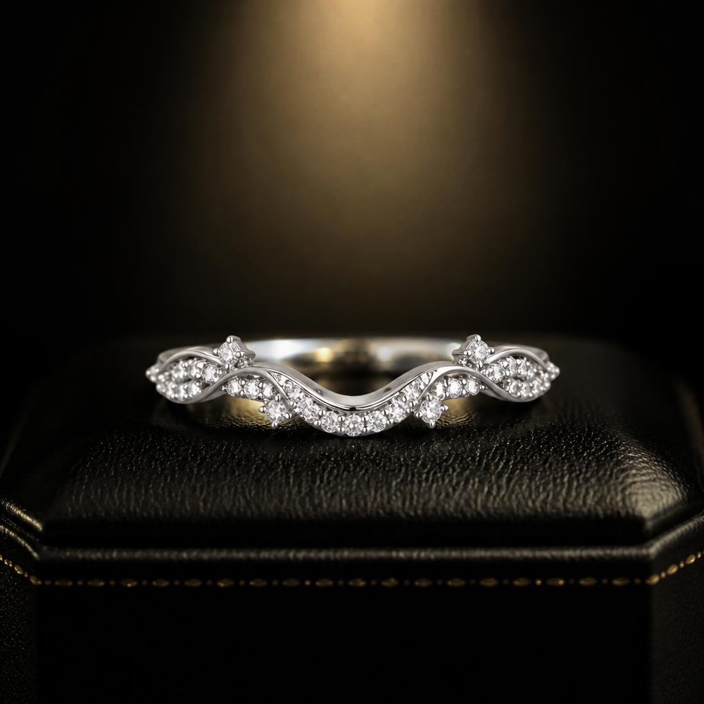 Aquarius Star Sign Wedding ring — product render