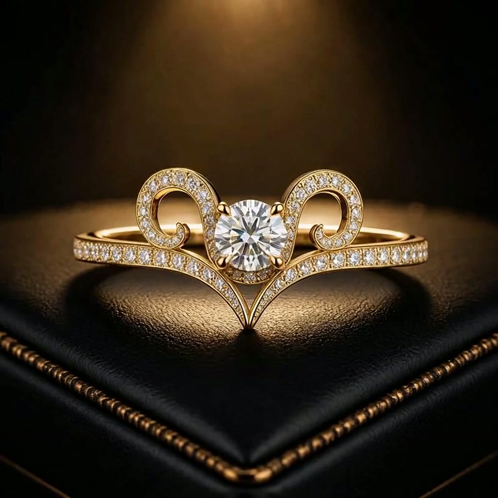 Aries Star Sign Engagement ring — rotating 360 view