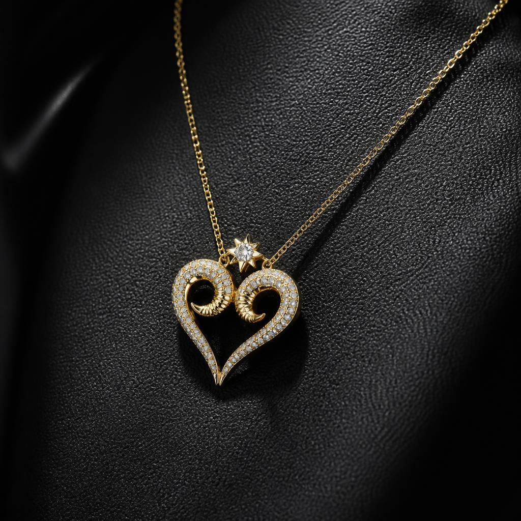 Aries Star Sign Necklace — product render