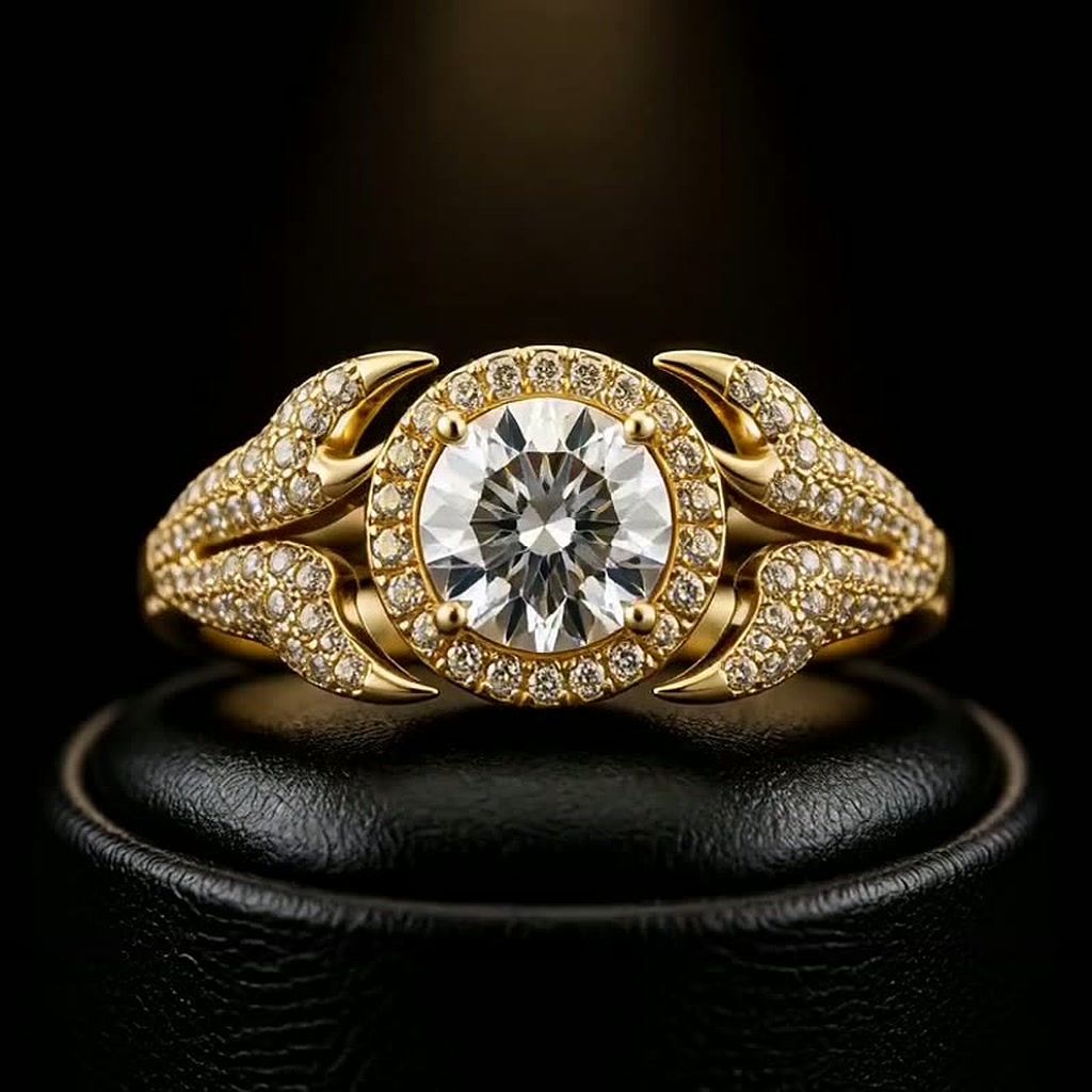 Cancer Star Sign Engagement ring — rotating 360 view