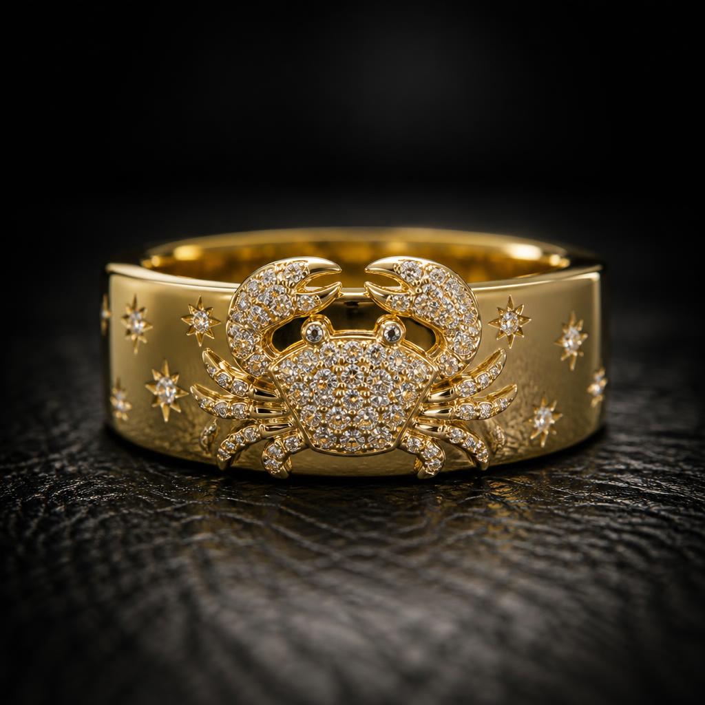 Cancer Star Sign Men's band — product render