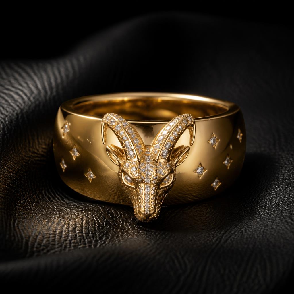 Capricorn Star Sign Men's band — product render