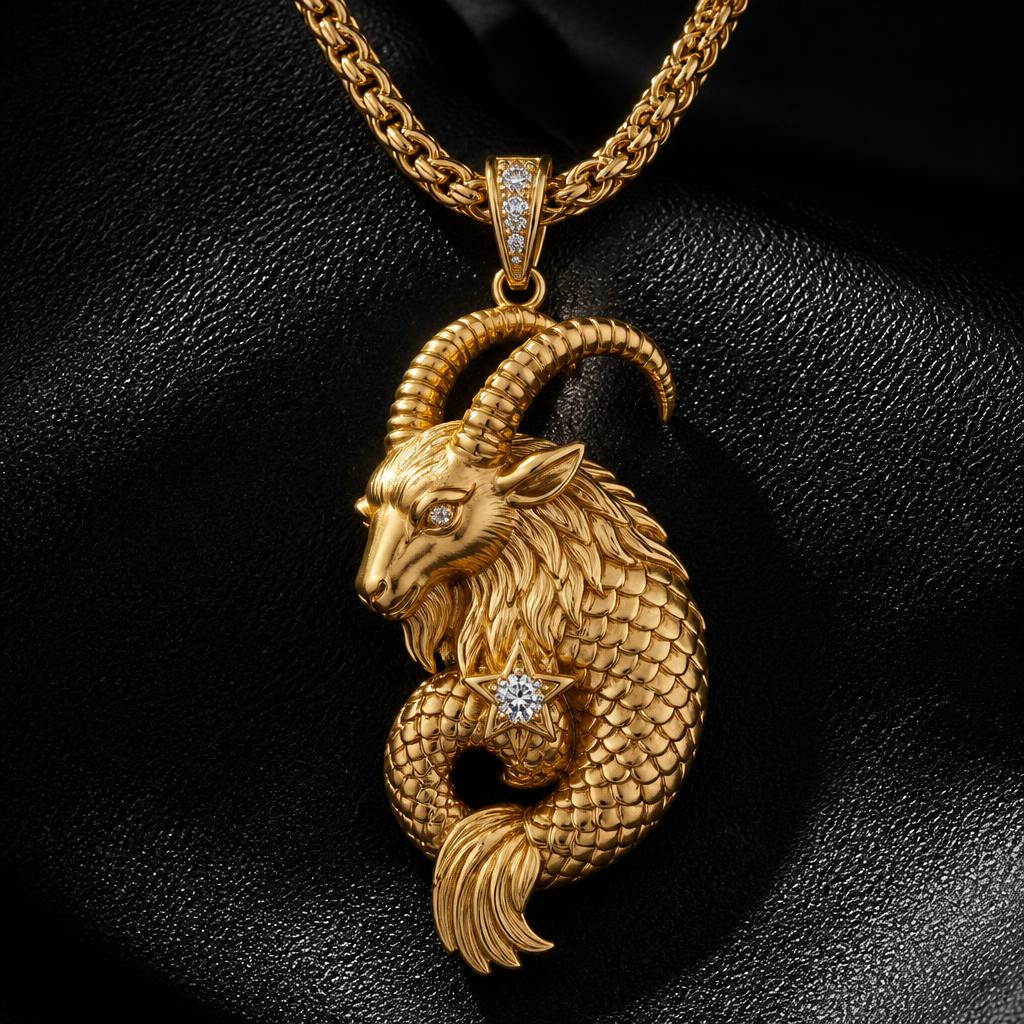 Capricorn Star Sign Men's chain — product render