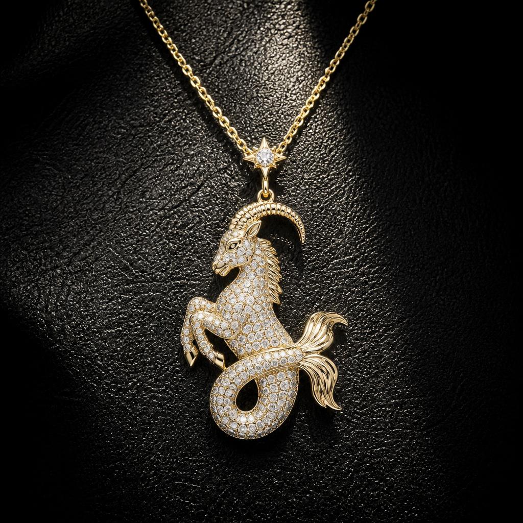 Capricorn Star Sign Necklace — product render