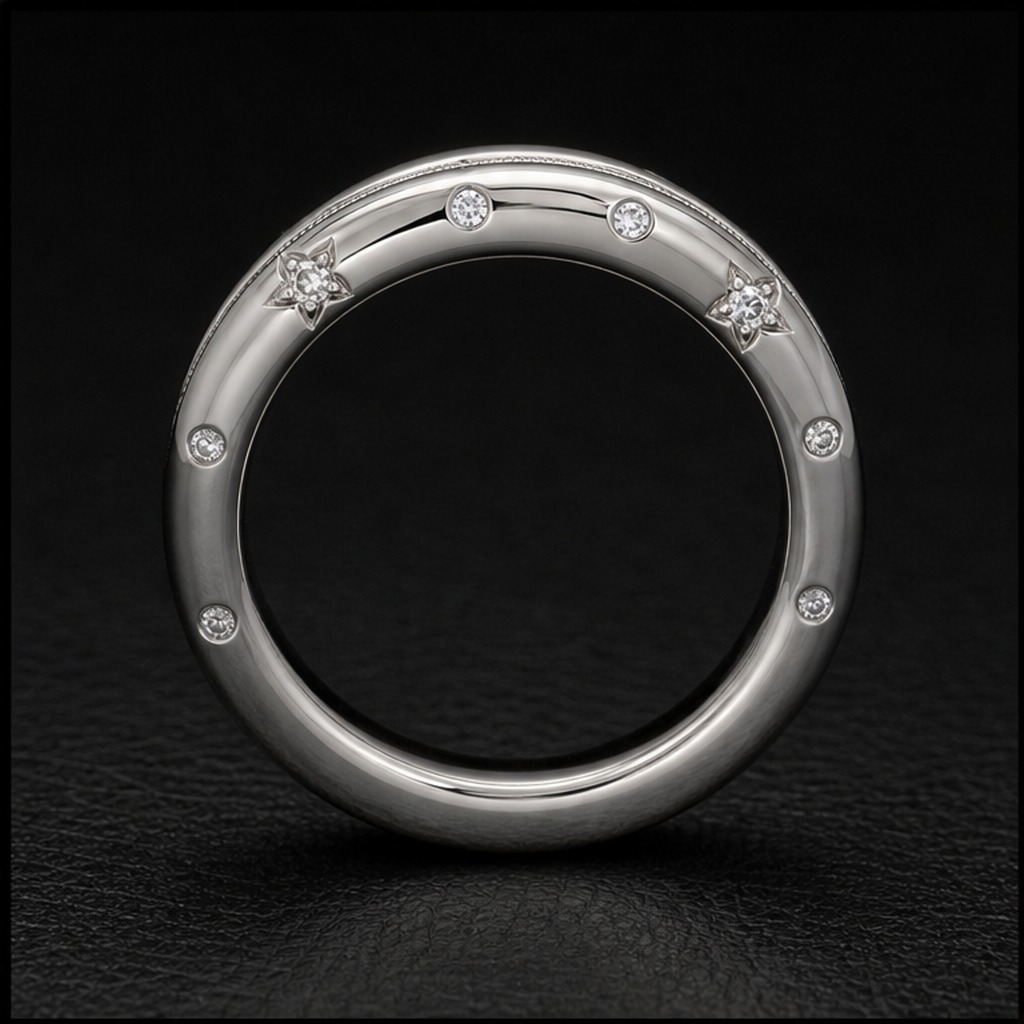 Gemini Star Sign Wedding ring — product render