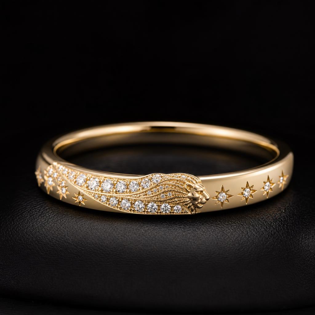 Leo Star Sign Wedding ring — product render