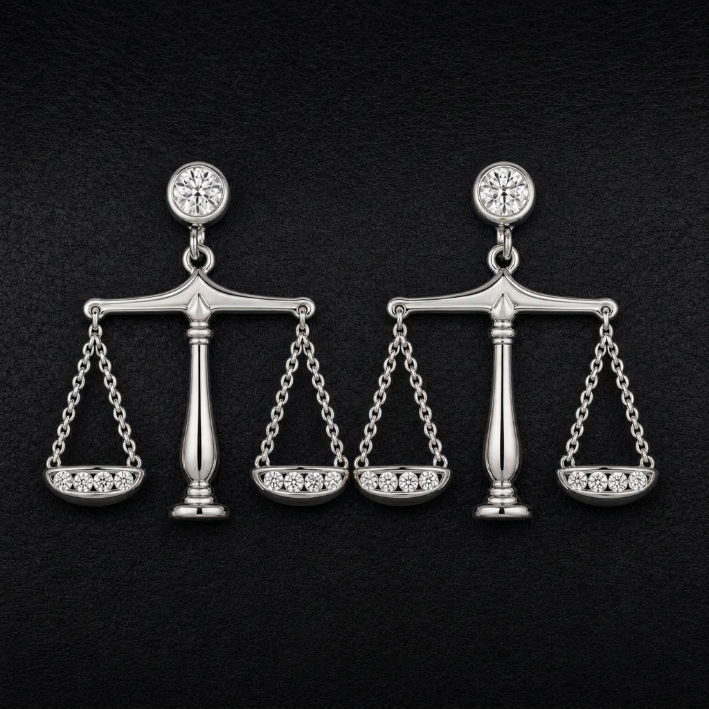 Libra Star Sign Earrings — product render