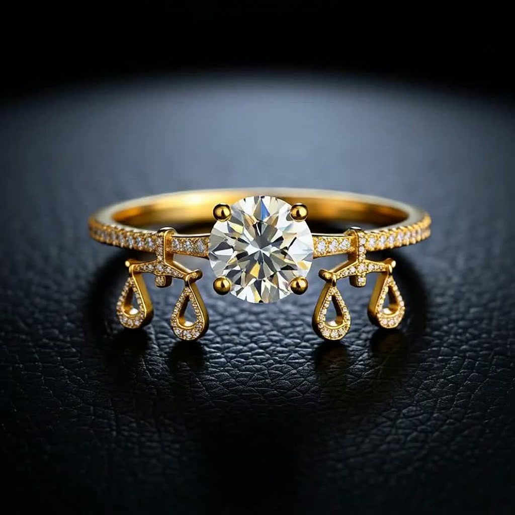 Libra Star Sign Engagement ring — rotating 360 view