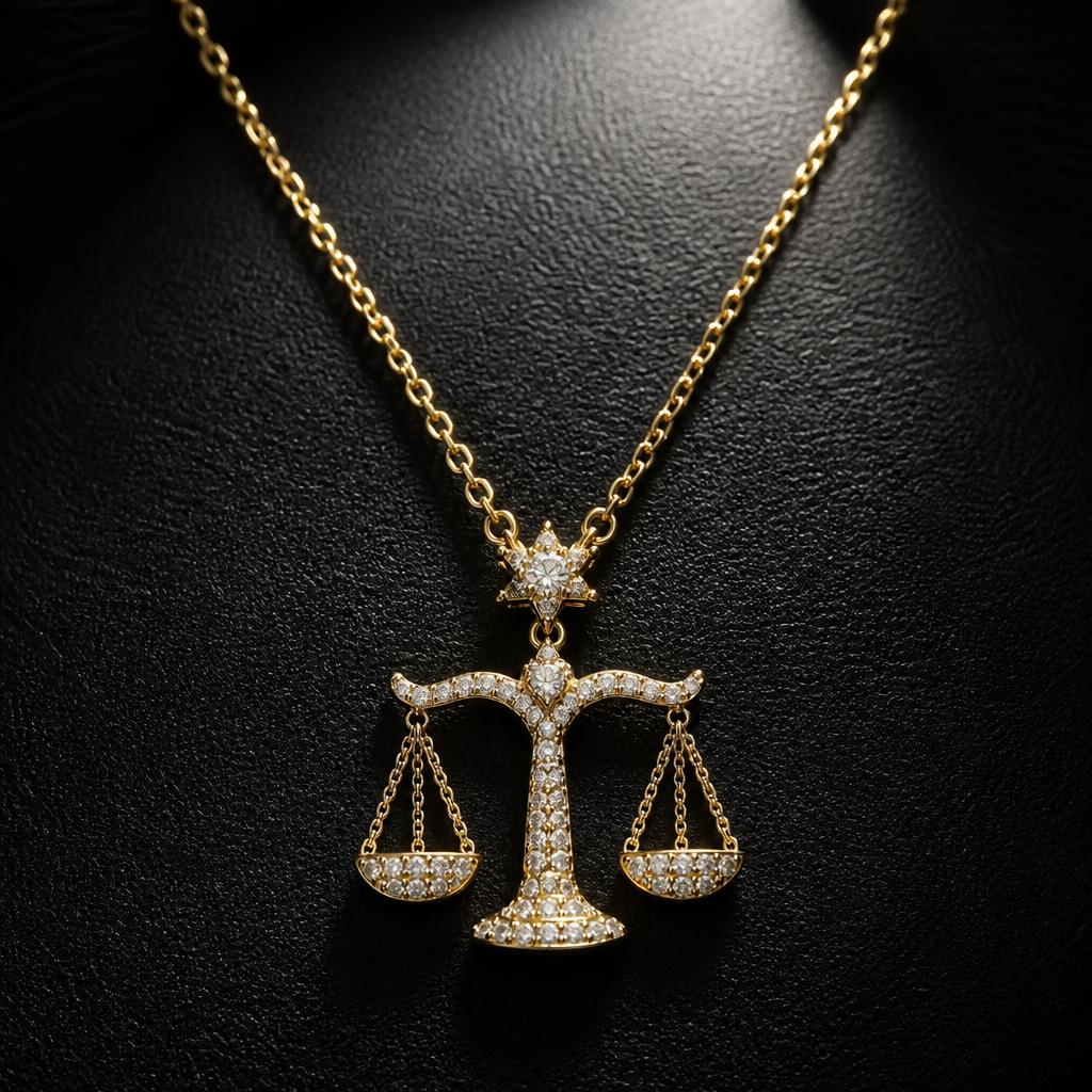 Libra Star Sign Necklace — product render