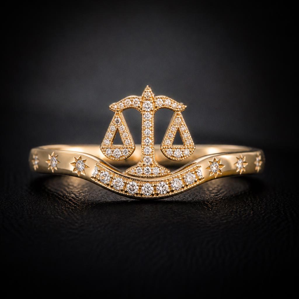 Libra Star Sign Wedding ring — product render