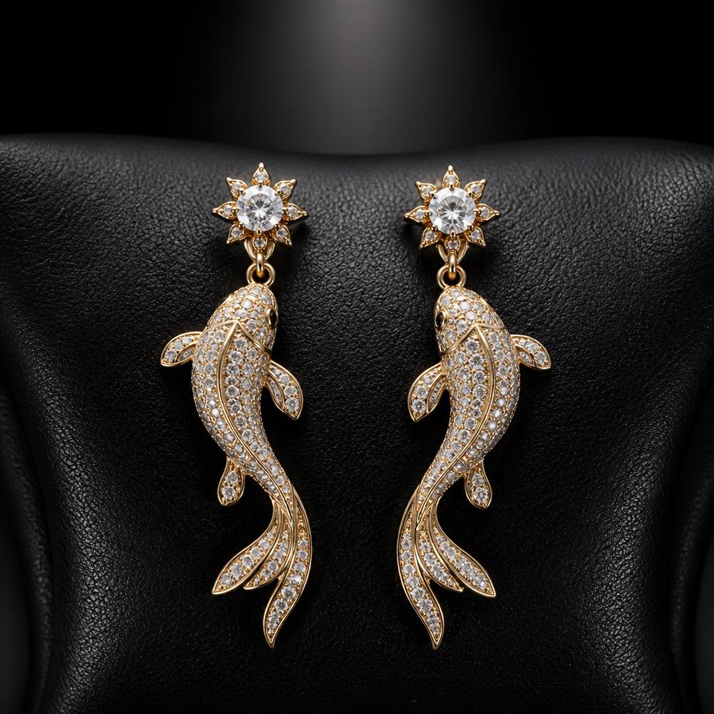 Pisces Star Sign Earrings — product render
