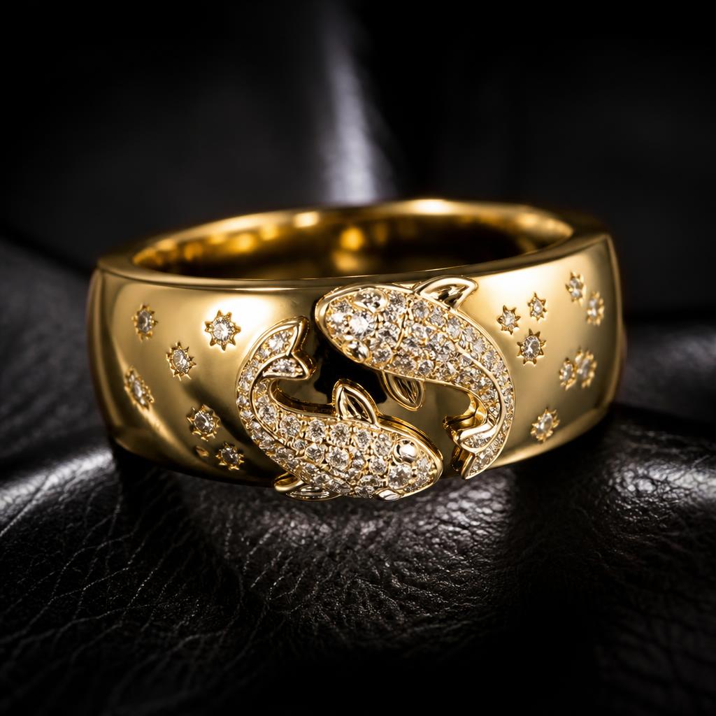 Pisces Star Sign Men's band — product render