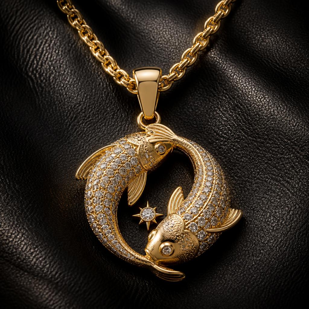Pisces Star Sign Men's chain — product render
