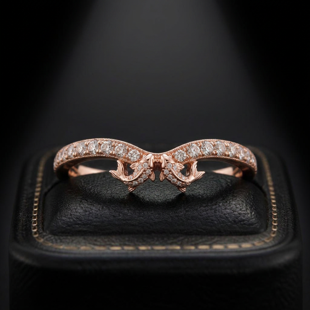 Pisces Star Sign Wedding ring — product render