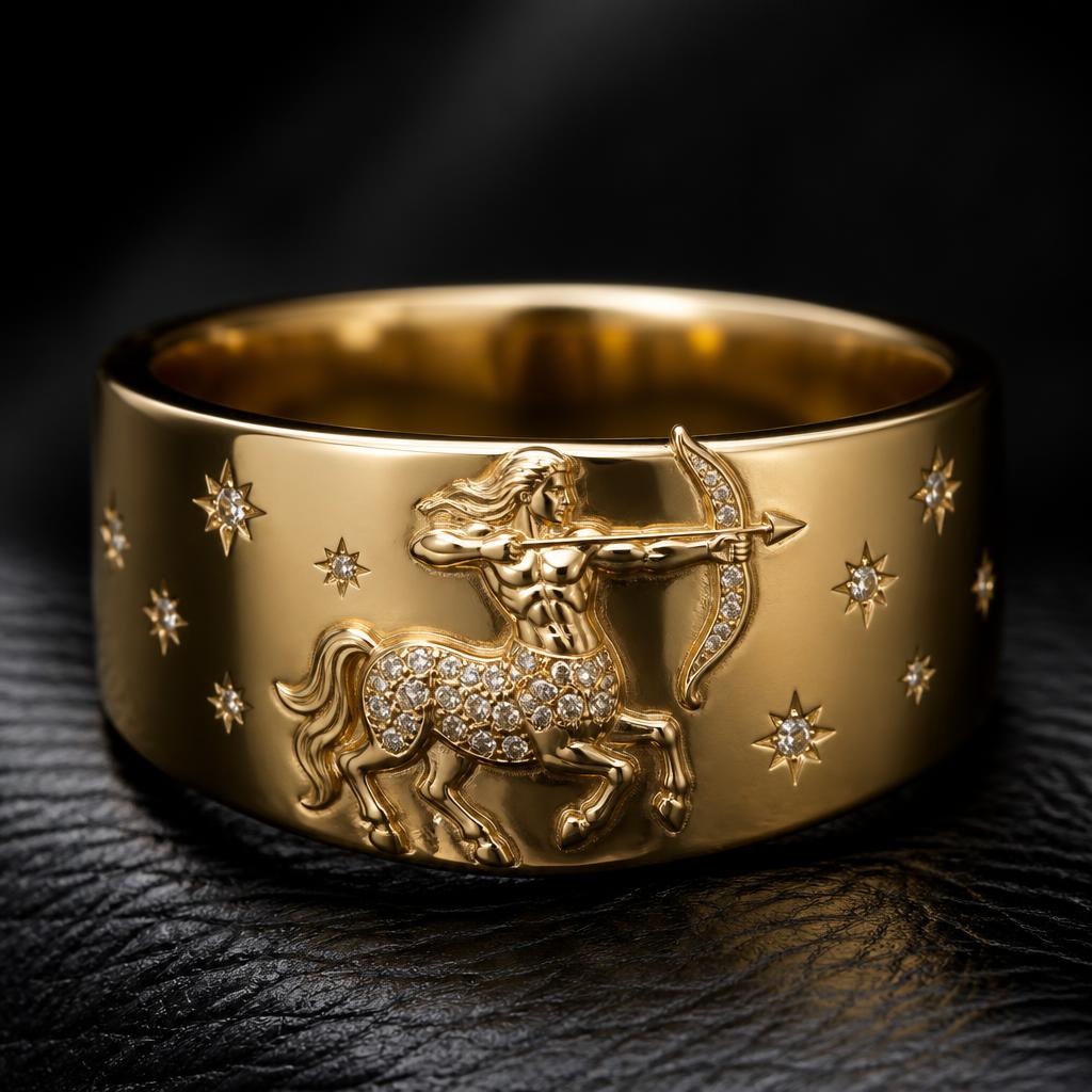 Sagittarius Star Sign Men's band — product render