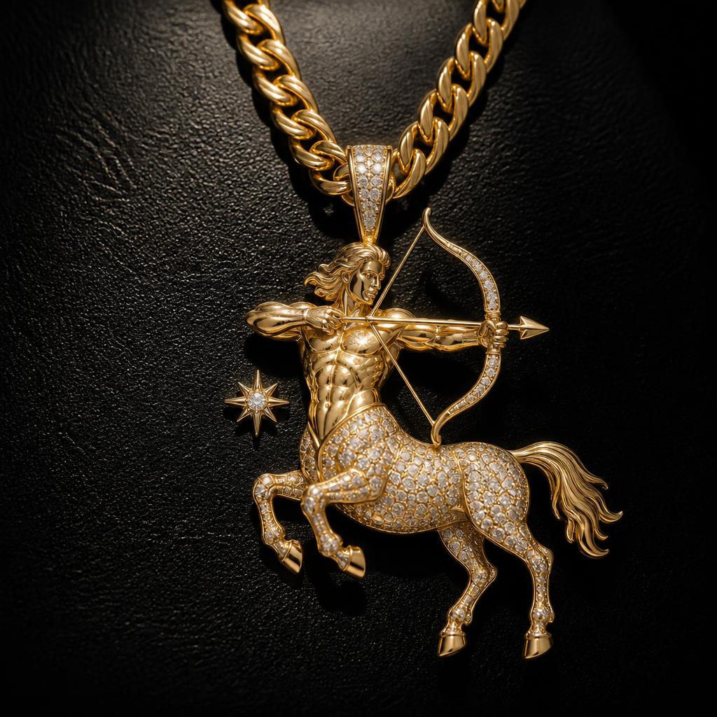 Sagittarius Star Sign Men's chain — product render