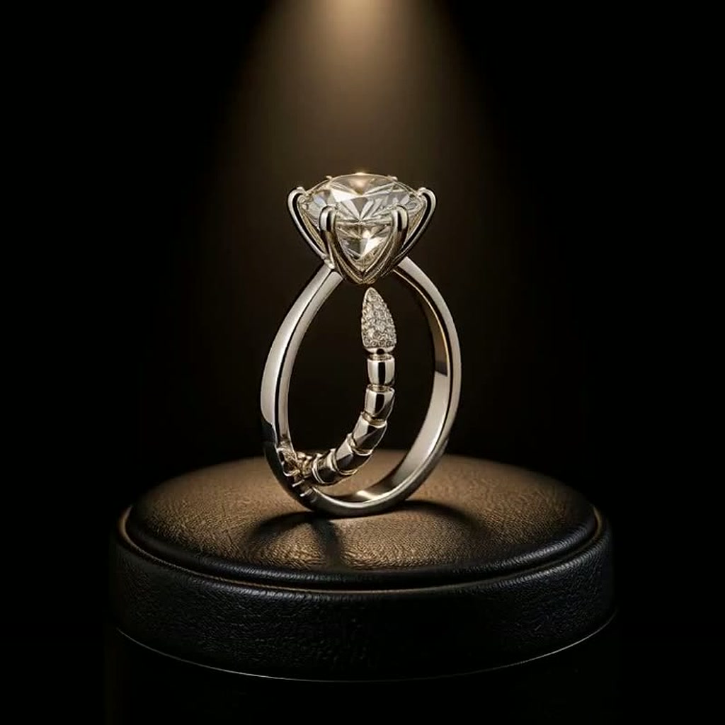 Scorpio Star Sign Engagement ring — rotating 360 view