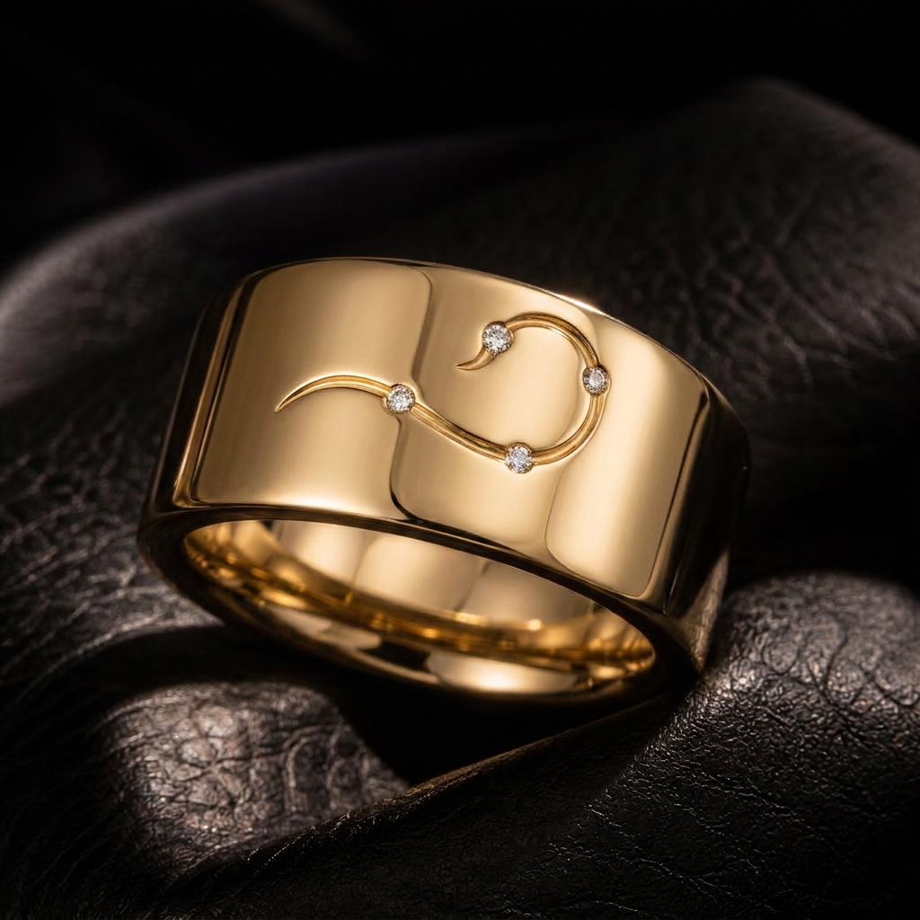 Scorpio Star Sign Men's band — product render