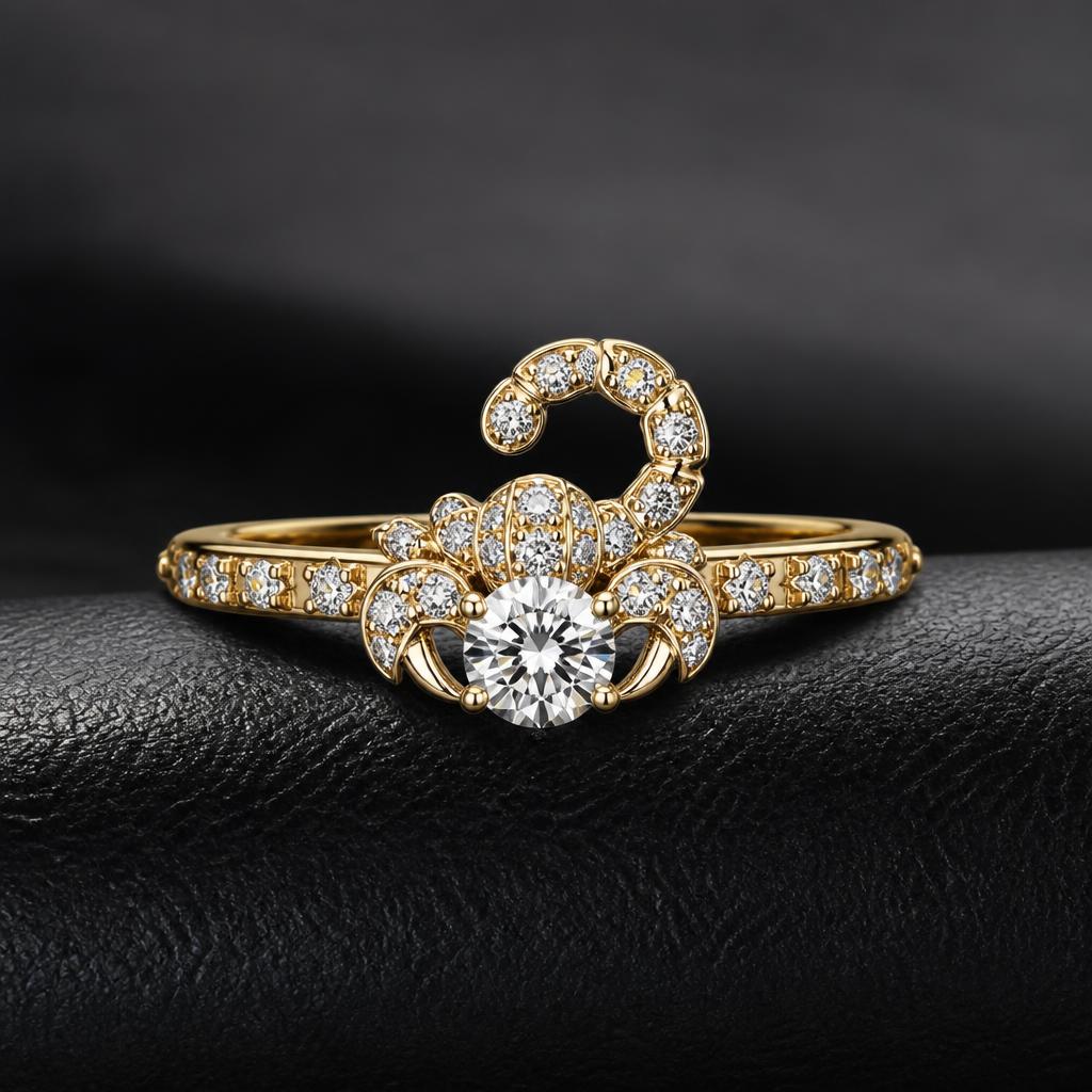 Scorpio Star Sign Wedding ring — product render